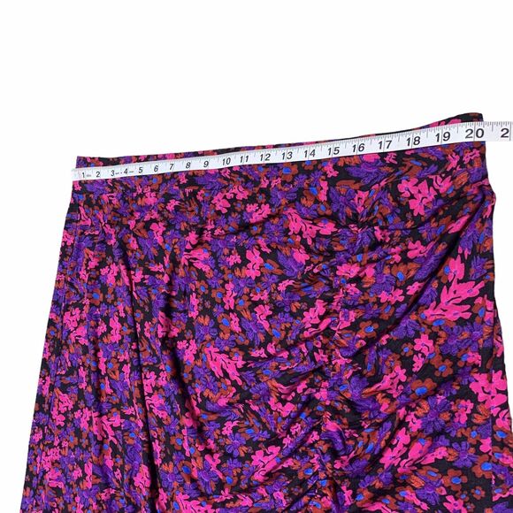 ASOS DESIGN Curve Floral Midi Skirt Ruched Front Split Plus Size 20 - Picture 11 of 11